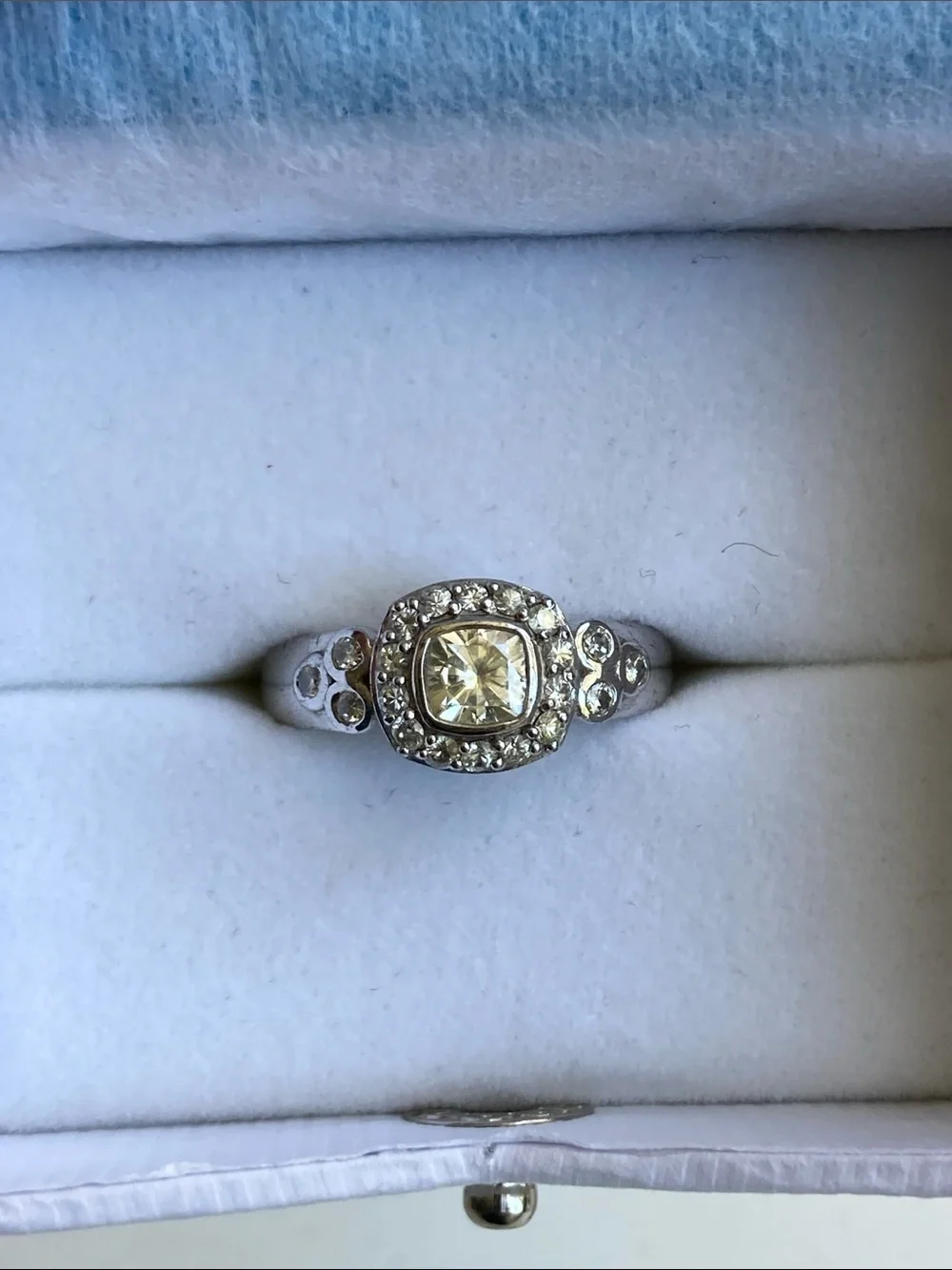 Size 6 .925 Sterling Silver Engagement Ring Moissanite Center Stone Women's Jewe